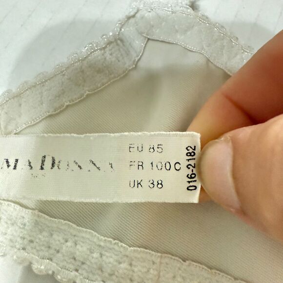 Prima Donna 38C Lace Unlined Sheer Cup Underwire Support Bra 16-2182 Cream & Ylw - Picture 10 of 11